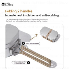 MOBI GARDEN Camping Outdoor Aluminum Dinner Box Tableware Lunch Kit Portable Stainless Steel Picnic Large Capacity Container New