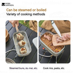 MOBI GARDEN Camping Outdoor Aluminum Dinner Box Tableware Lunch Kit Portable Stainless Steel Picnic Large Capacity Container New