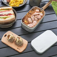 MOBI GARDEN Camping Outdoor Aluminum Dinner Box Tableware Lunch Kit Portable Stainless Steel Picnic Large Capacity Container New