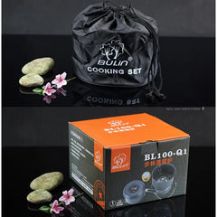 Bulin Q1 - The Ultimate Outdoor Stove with Alcohol and Gas Burner with Cookware Set for Hiking, Camping and Picnic