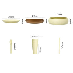 Camping Dinnerware Set Compact Portable Cups and Bowls Set Handle Camping Dishes Set for Outdoor Fishing Picnic Adults
