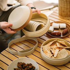 Camping Dinnerware Set Compact Portable Cups and Bowls Set Handle Camping Dishes Set for Outdoor Fishing Picnic Adults